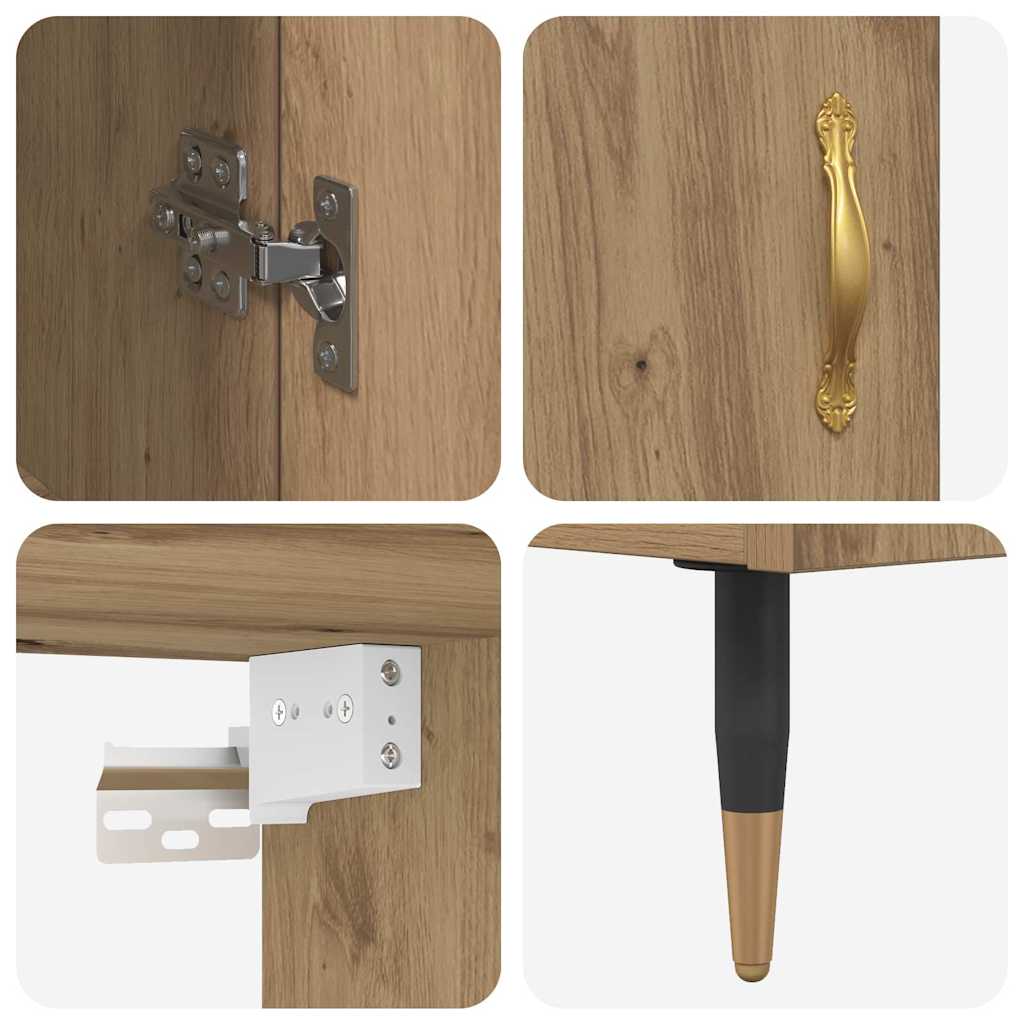 Highboard 2 pcs Artisan Oak 69.5 x 34 x 180 cm Engineered Wood