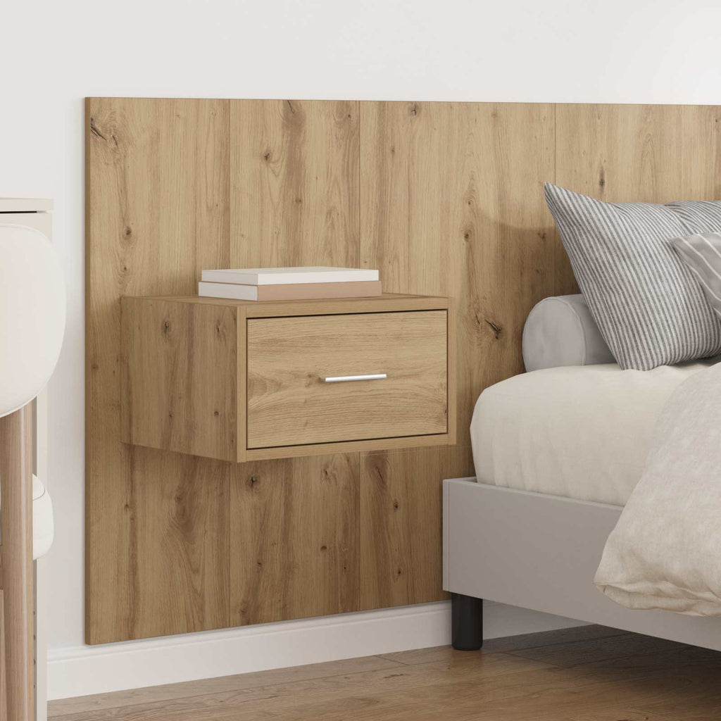 Headboard with Cabinet 3 pcs Artisan Oak Engineered Wood