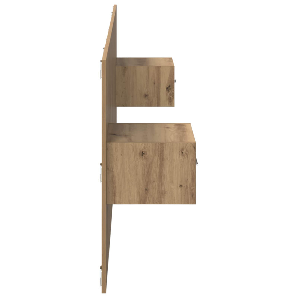 Headboard with Cabinet 3 pcs Artisan Oak Engineered Wood