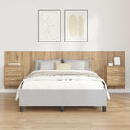 Headboard with Cabinet 3 pcs Artisan Oak Engineered Wood