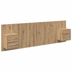 Headboard with Cabinet 3 pcs Artisan Oak Engineered Wood