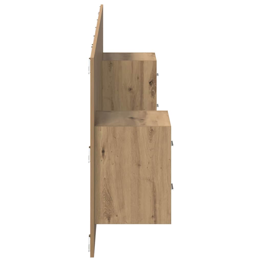 Headboard with Cabinet 3 pcs Artisan Oak Engineered Wood