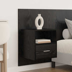 Headboard with Cabinet 3 pcs Black Oak Engineered Wood