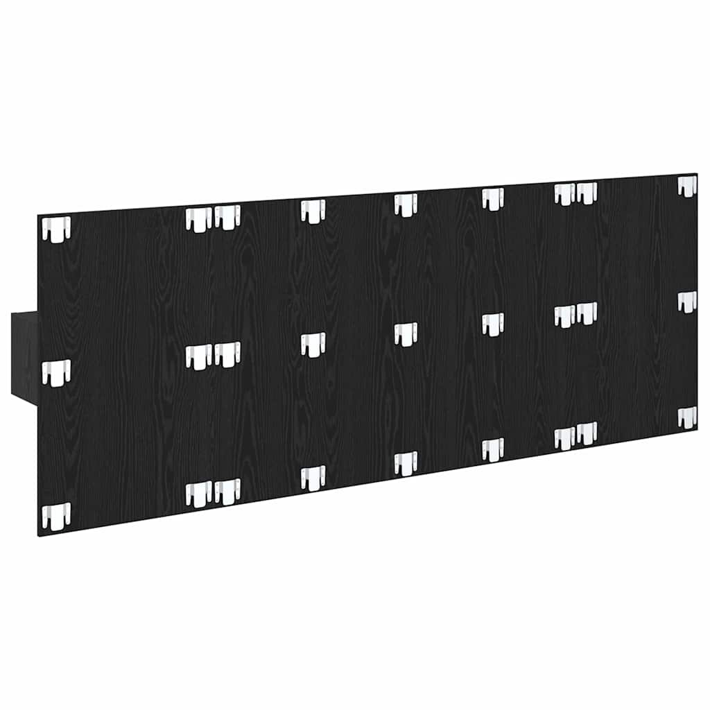 Headboard with Cabinet 3 pcs Black Oak Engineered Wood