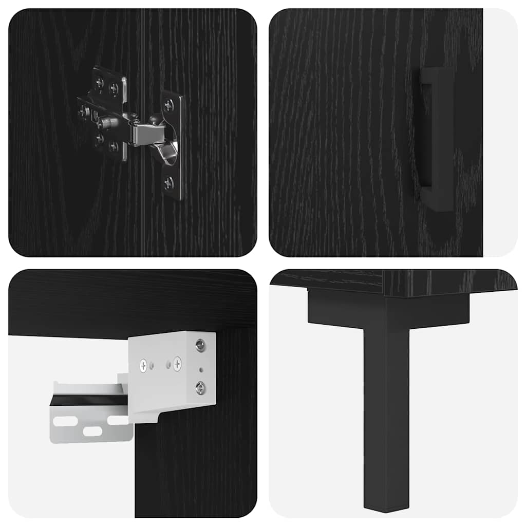 Highboard 2 pcs Black Oak 69.5 x 34 x 180 cm Engineered Wood