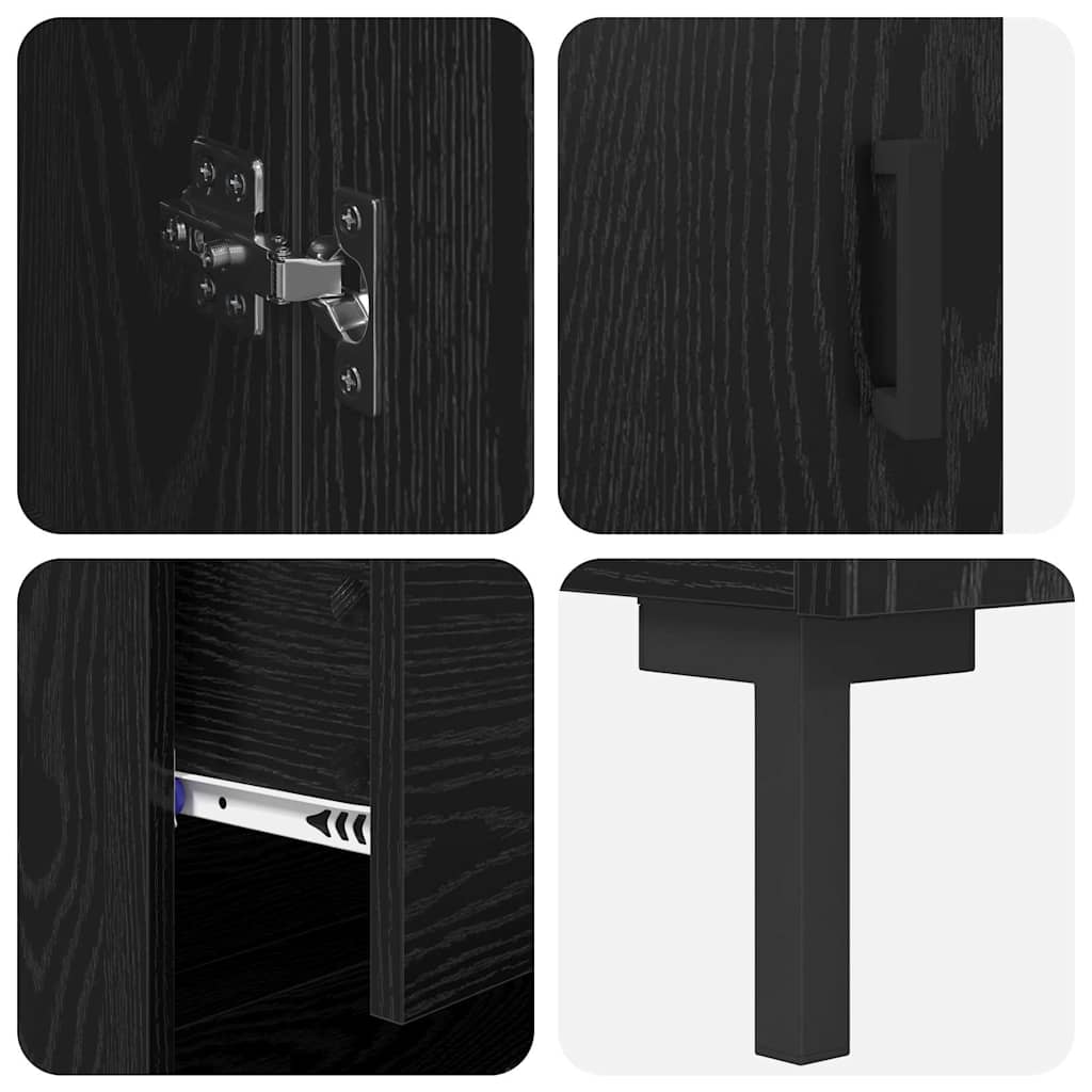 Highboard 2 pcs Black Oak 69.5 x 34 x 180 cm Engineered Wood