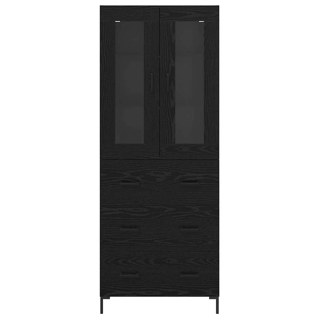 Highboard 2 pcs Black Oak 69.5 x 34 x 180 cm Engineered Wood
