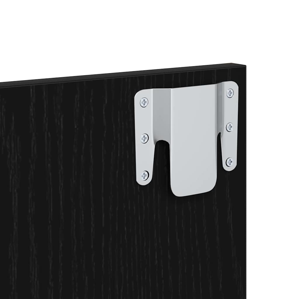 Headboard with Cabinet 3 pcs Black Oak Engineered Wood