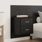 Headboard with Cabinet 3 pcs Black Oak Engineered Wood