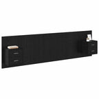 Headboard with Cabinet 3 pcs Black Oak Engineered Wood