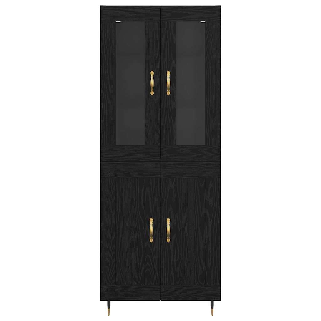 Highboard 2 pcs Black Oak 69.5 x 34 x 180 cm Engineered Wood