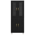 Highboard 2 pcs Black Oak 69.5 x 34 x 180 cm Engineered Wood
