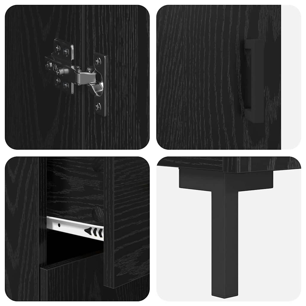 Highboard 2 pcs Black Oak 69.5 x 34 x 180 cm Engineered Wood