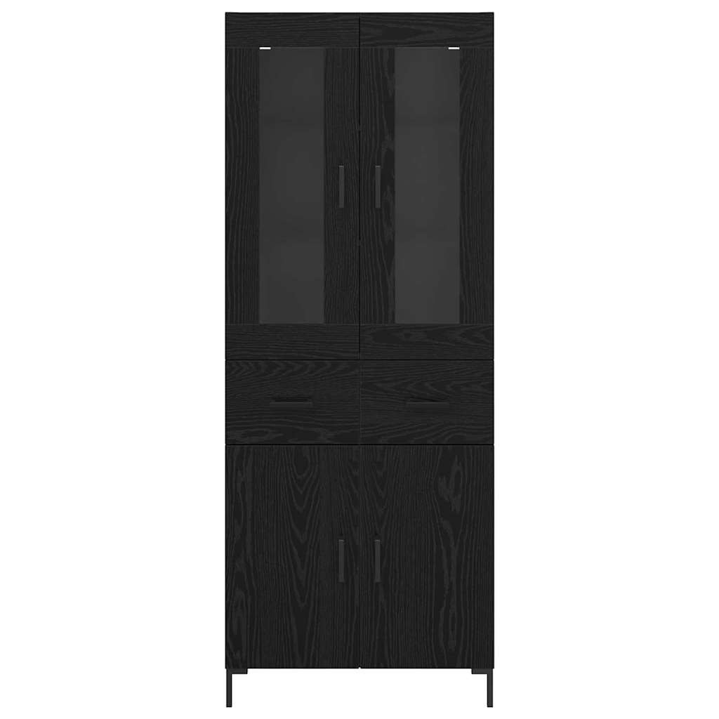Highboard 2 pcs Black Oak 69.5 x 34 x 180 cm Engineered Wood