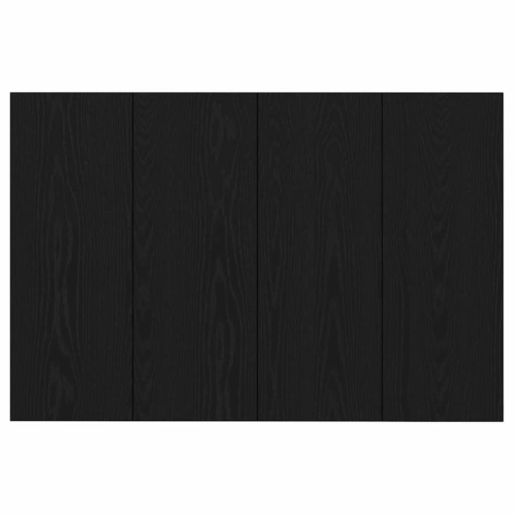 Headboard with Cabinet 3 pcs Black Oak Engineered Wood