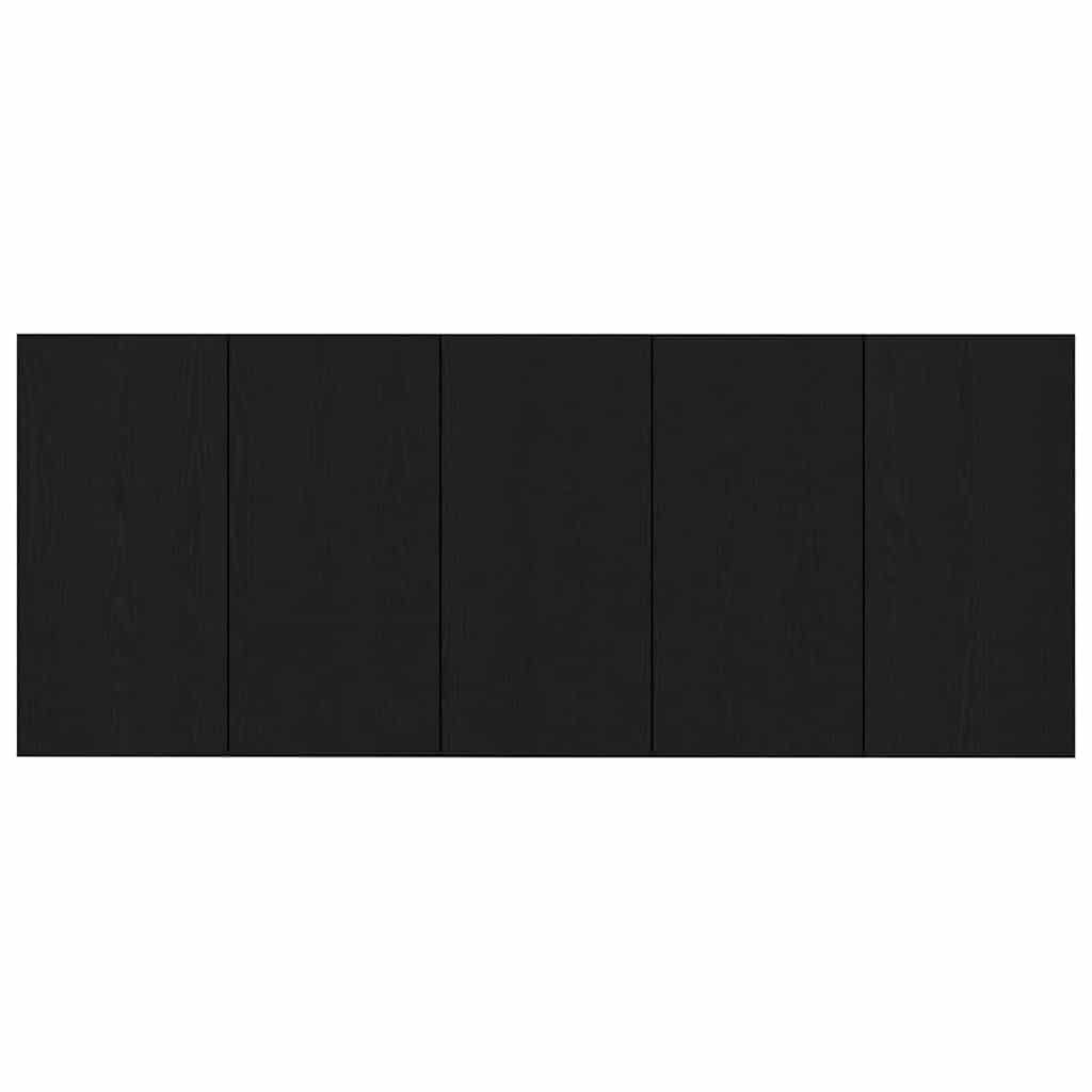 Headboard with Cabinet 3 pcs Black Oak Engineered Wood