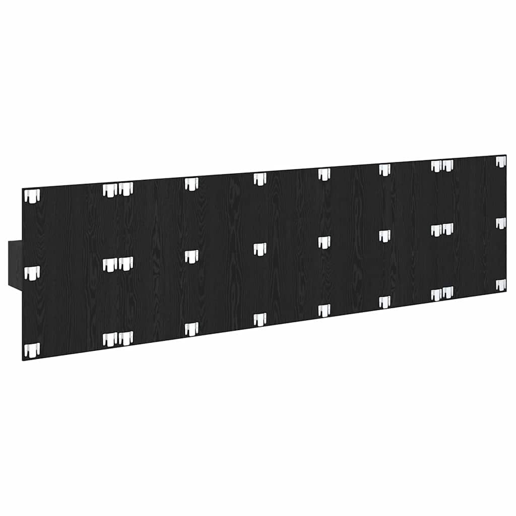 Headboard with Cabinet 3 pcs Black Oak Engineered Wood