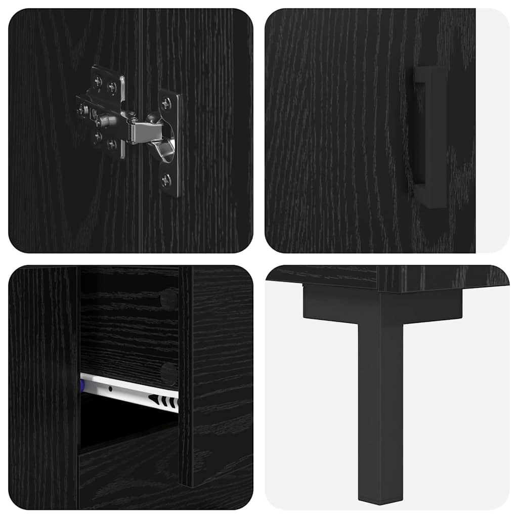 Highboard 2 pcs Black Oak 69.5 x 34 x 180 cm Engineered Wood