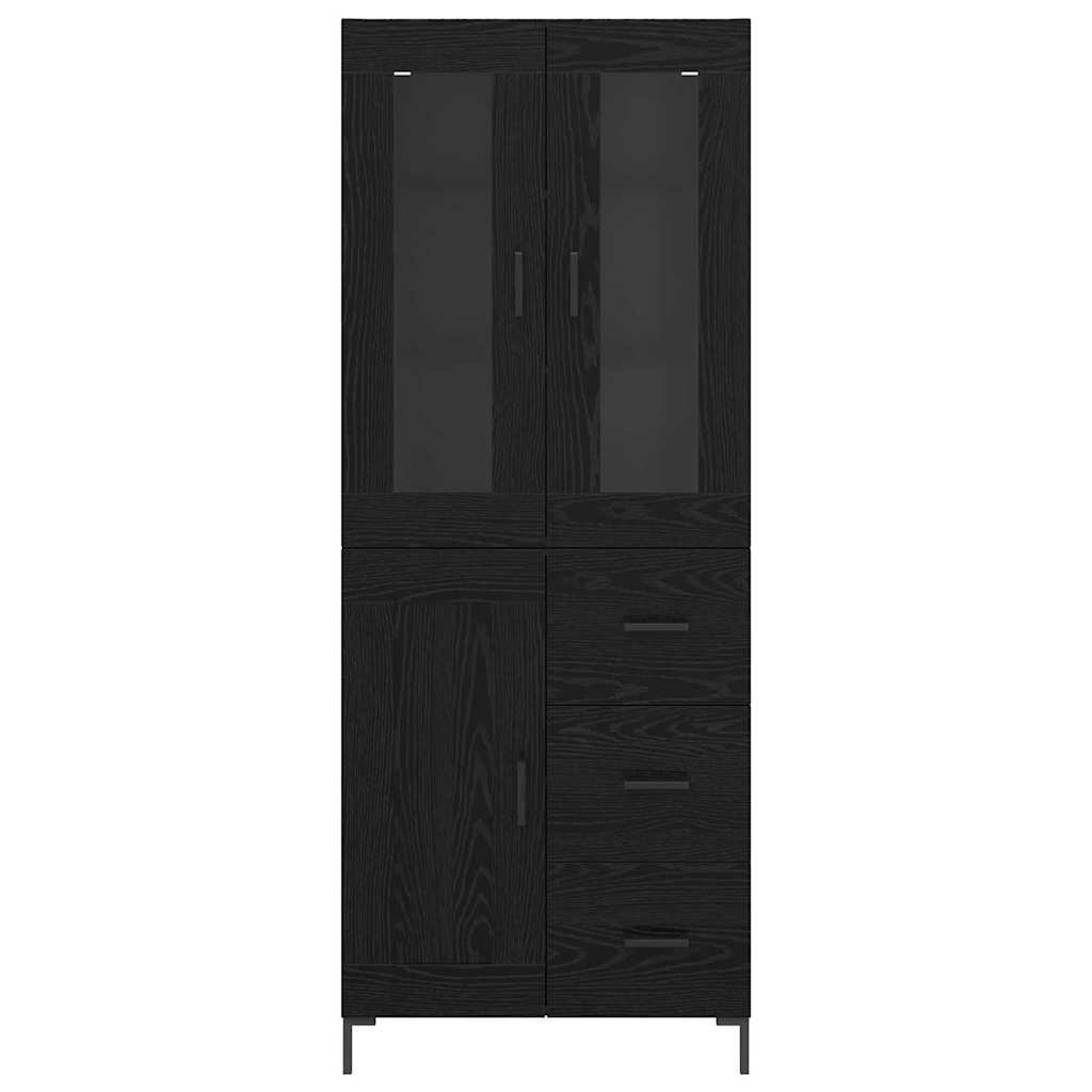 Highboard 2 pcs Black Oak 69.5 x 34 x 180 cm Engineered Wood