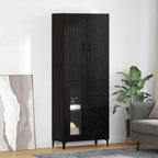 Highboard Wall-mounted Black Oak 69.5 x 34 x 180 cm Engineered Wood