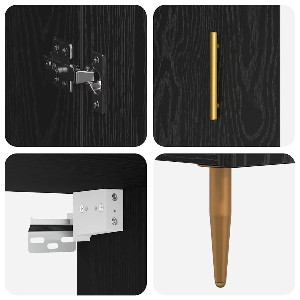 Highboard 2 pcs Black Oak 69.5 x 34 x 180 cm Engineered Wood