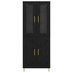 Highboard 2 pcs Black Oak 69.5 x 34 x 180 cm Engineered Wood