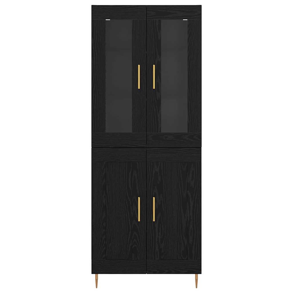 Highboard 2 pcs Black Oak 69.5 x 34 x 180 cm Engineered Wood