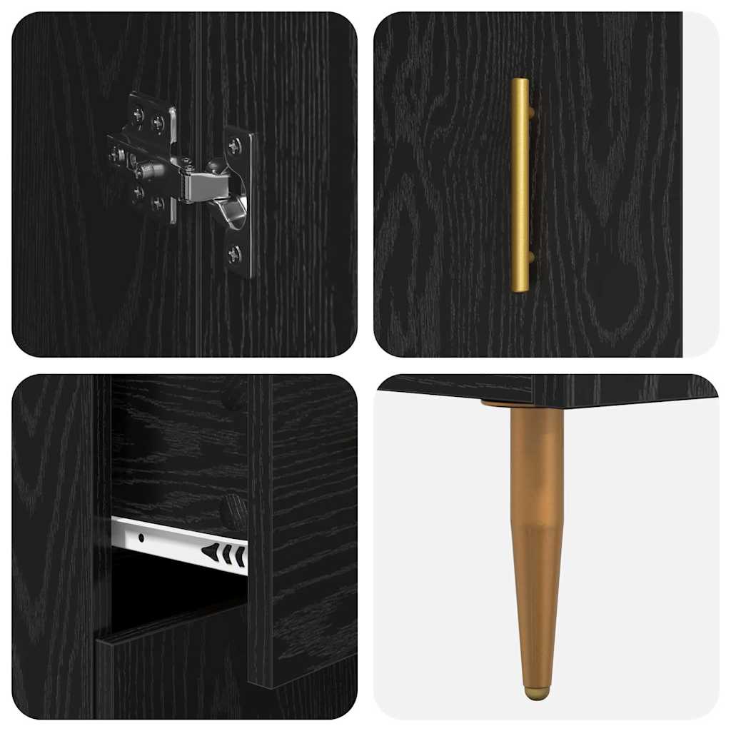 Highboard 2 pcs Black Oak 69.5 x 34 x 180 cm Engineered Wood