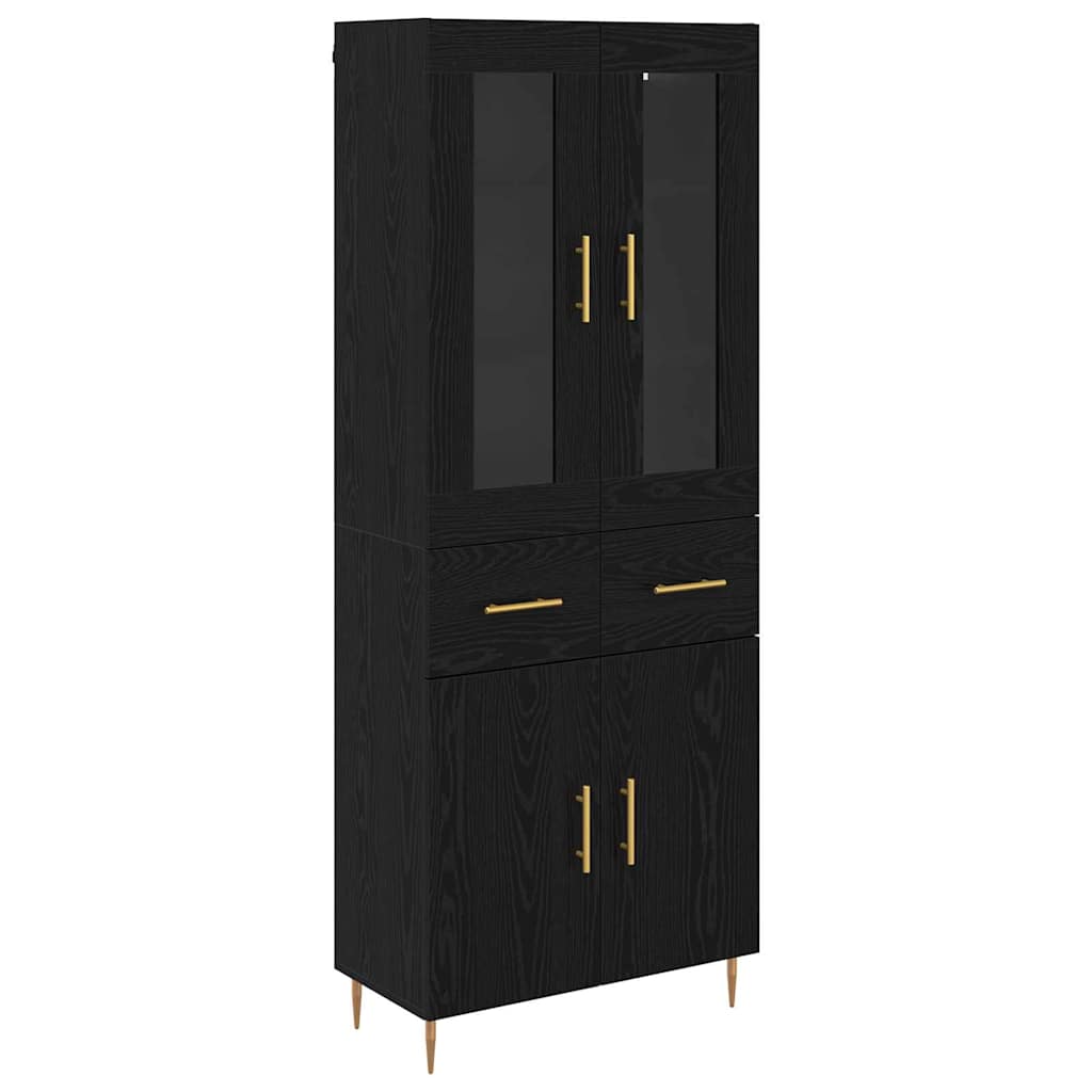 Highboard 2 pcs Black Oak 69.5 x 34 x 180 cm Engineered Wood