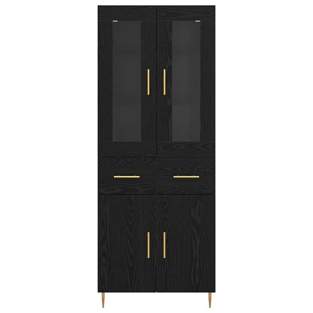 Highboard 2 pcs Black Oak 69.5 x 34 x 180 cm Engineered Wood