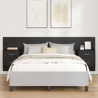 Headboard with Cabinet 3 pcs Black Oak Engineered Wood