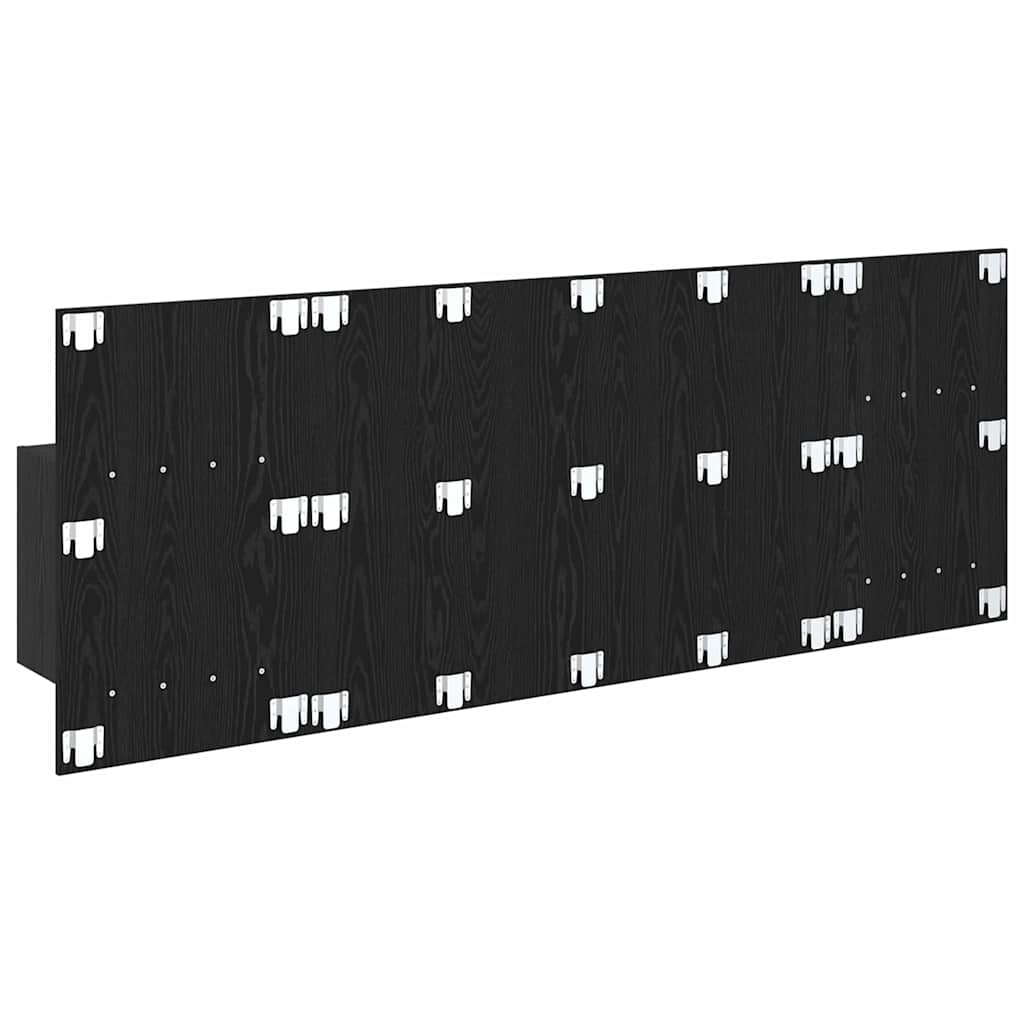 Headboard with Cabinet 3 pcs Black Oak Engineered Wood