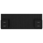 Headboard with Cabinet 3 pcs Black Oak Engineered Wood