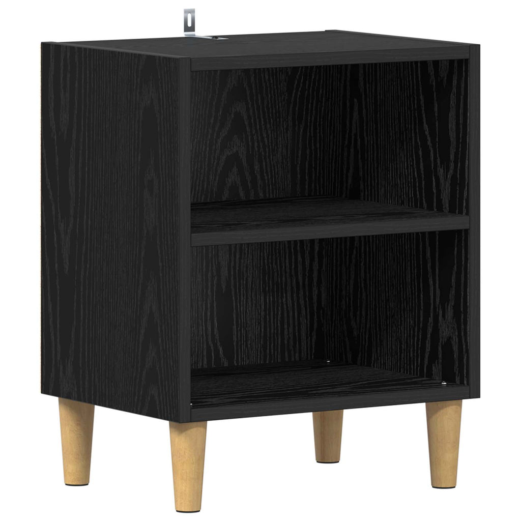 Bed Cabinet Black Oak 40 x 30 x 50 cm Engineered Wood
