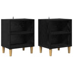 Bed Cabinet 2 pcs Black Oak 40 x 30 x 50 cm Engineered Wood
