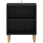 Bed Cabinet 2 pcs Black Oak 40 x 30 x 50 cm Engineered Wood