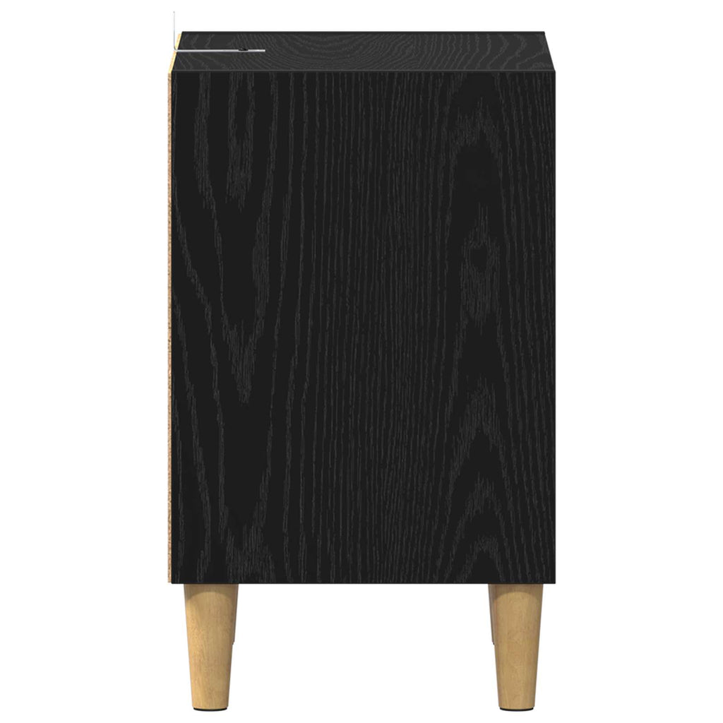 Bed Cabinet 2 pcs Black Oak 40 x 30 x 50 cm Engineered Wood