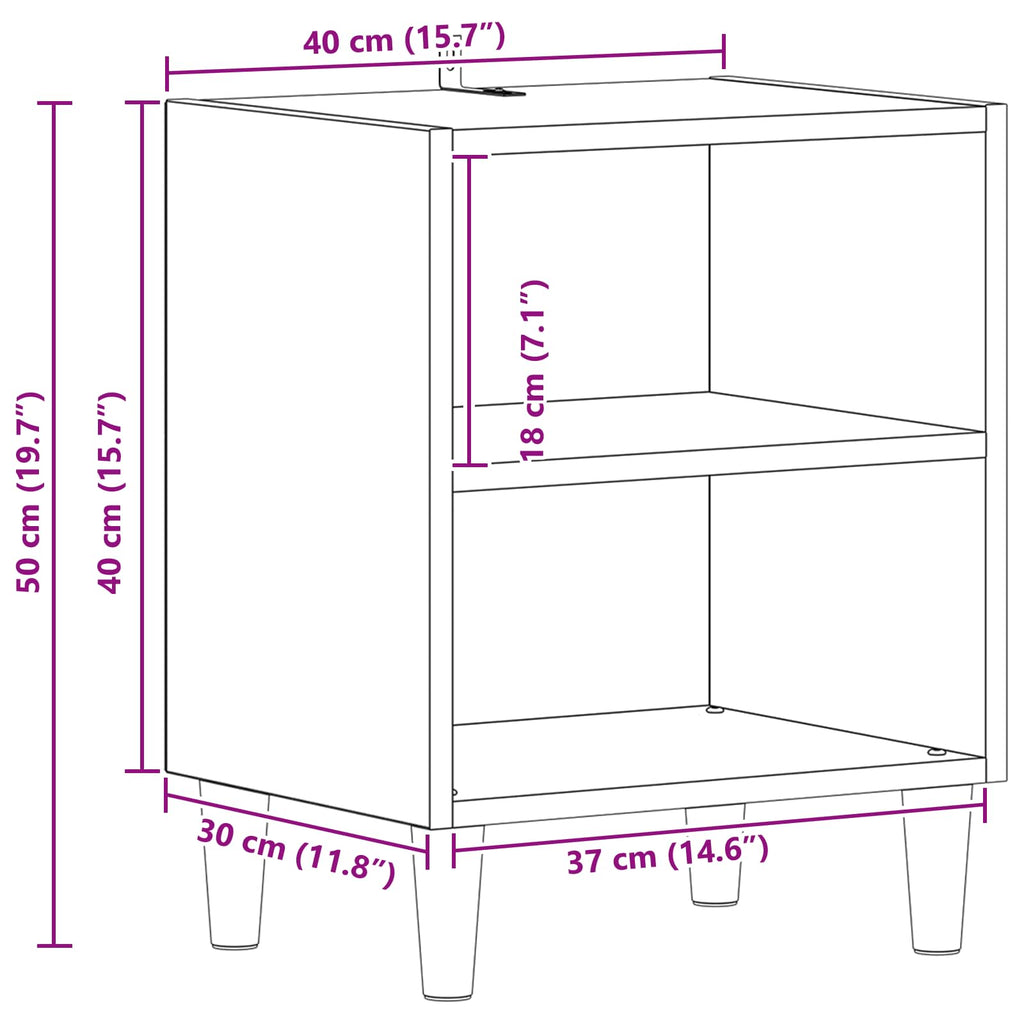 Bed Cabinet 2 pcs Black Oak 40 x 30 x 50 cm Engineered Wood