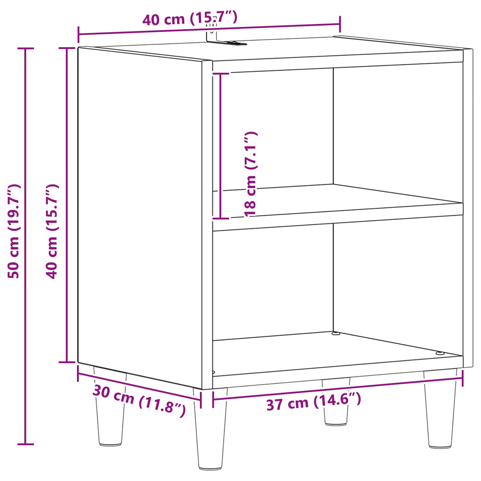 Bed Cabinet 2 pcs Black Oak 40 x 30 x 50 cm Engineered Wood