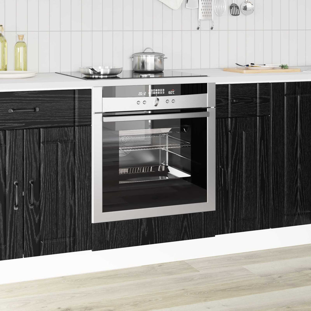 Kitchen Cabinet Black Oak 60 x 46 x 81.5 cm Engineered Wood