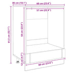 Kitchen Cabinet Black Oak 60 x 46 x 81.5 cm Engineered Wood