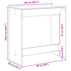 Bar Table Black Oak 102 x 50 x 103.5 cm Engineered Wood