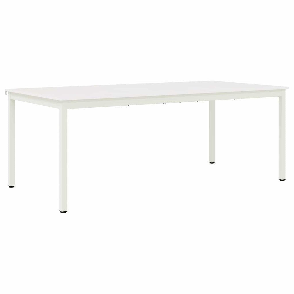 Dining Table White 200 x 100 x 75 cm Solid Pine Wood