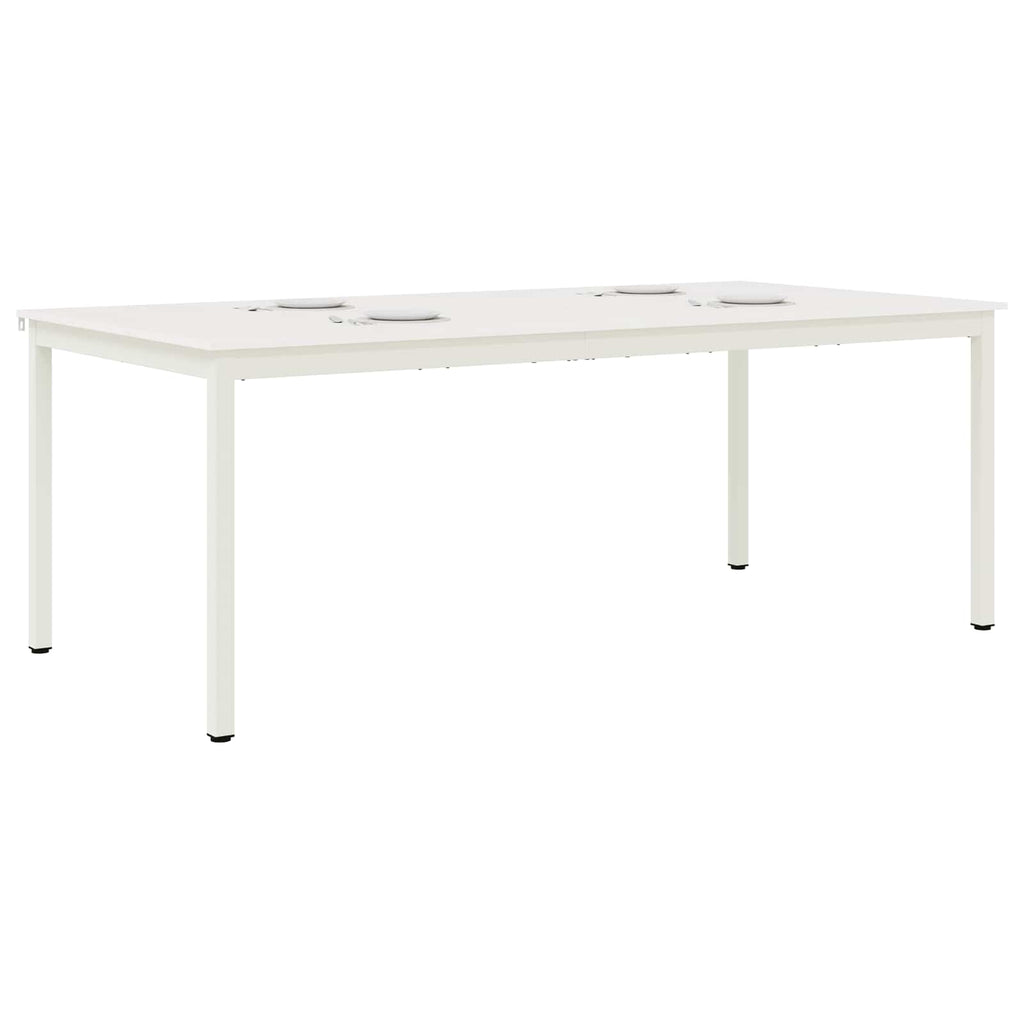 Dining Table White 200 x 100 x 75 cm Solid Pine Wood