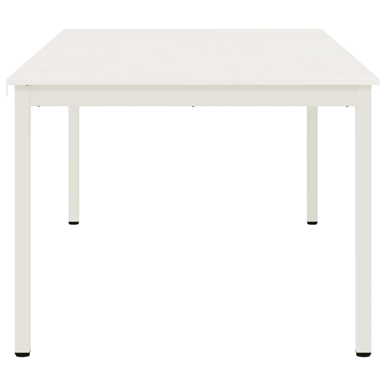 Dining Table White 200 x 100 x 75 cm Solid Pine Wood