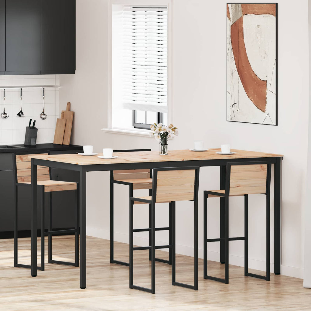 Bar Table Natural 200 x 100 x 105 cm Solid Pine Wood