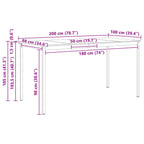 Bar Table White 200 x 100 x 105 cm Solid Pine Wood
