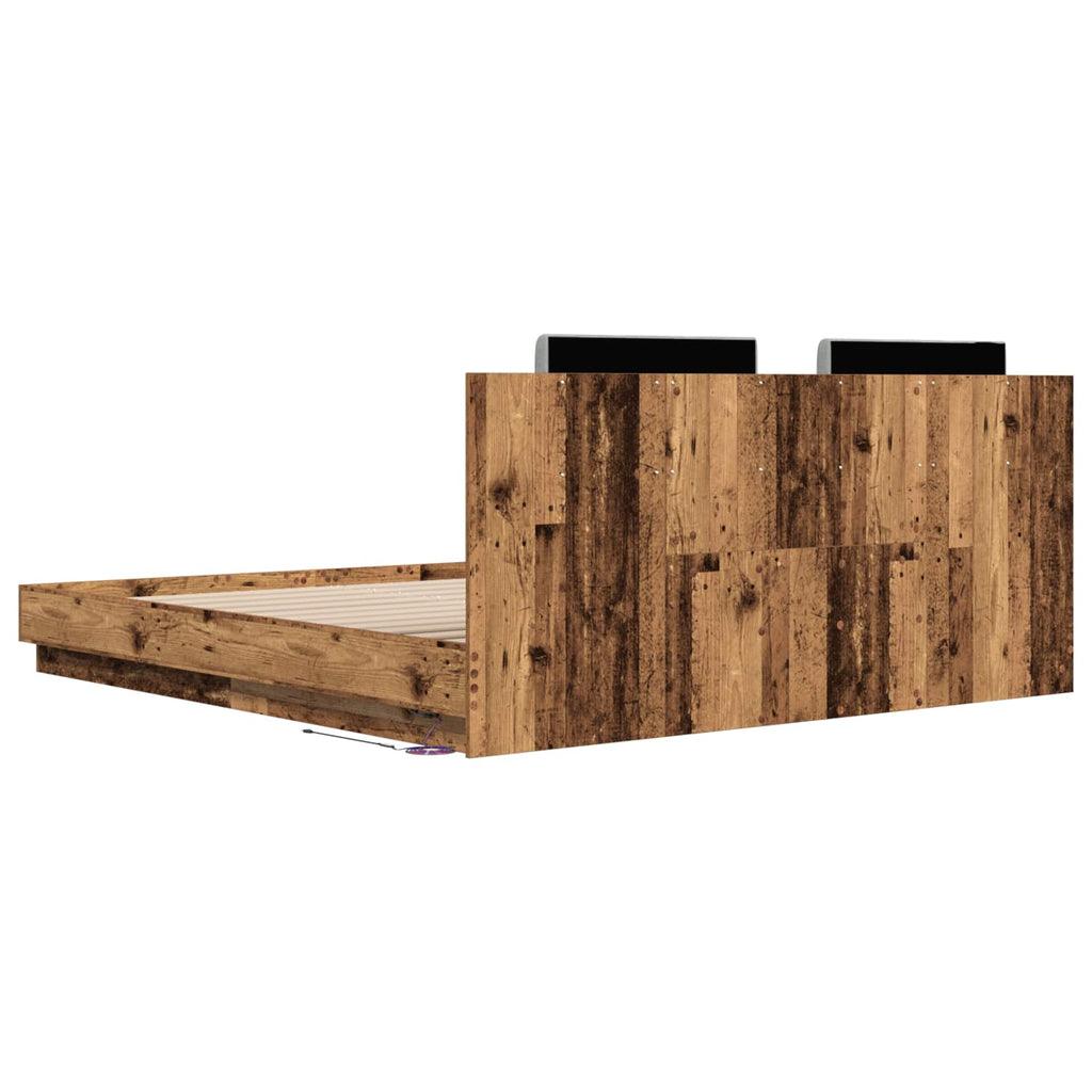 Bed Frame with Headboard Old Wood 180 x 200 cm Engineered Wood