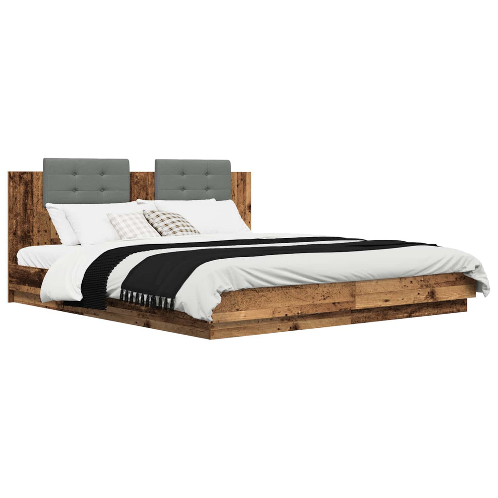 Bed Frame with Headboard Old Wood 180 x 200 cm Engineered Wood