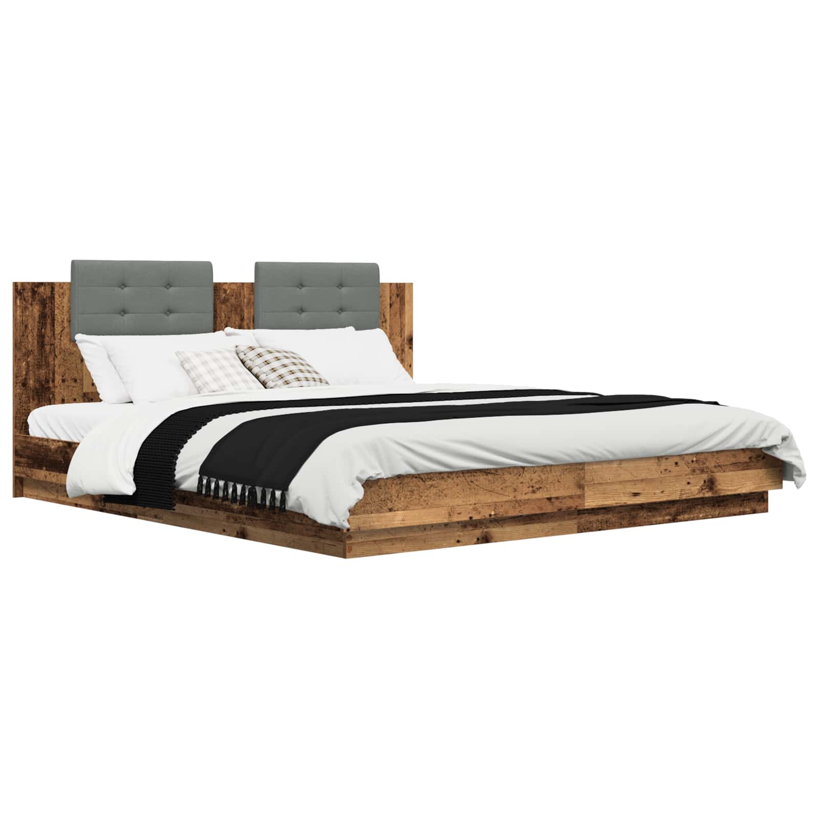Bed Frame with Headboard Old Wood 180 x 200 cm Engineered Wood